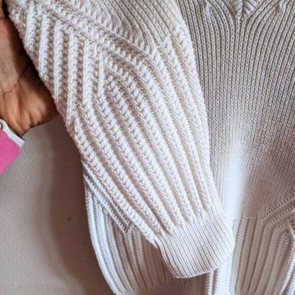 Athleta Pullover Sweater Women's Size XXS Dove White V-Neck Knit Minimalist Cozy - Picture 10 of 11